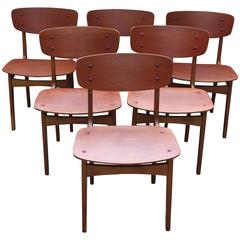 Set of Six Børge Mogensen Shell Dining Chairs, Denmark, 1950s