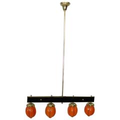 Mid-Century Italian Colored Glass Chandelier 4