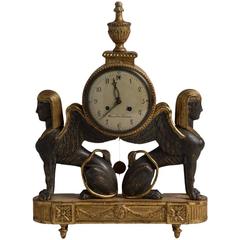 Superb Rare Swedish Empire Mantle Clock, circa 1800