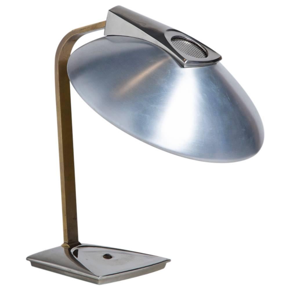 Brass, Chrome and Aluminium Desk Lamp by Laurel, 1960s