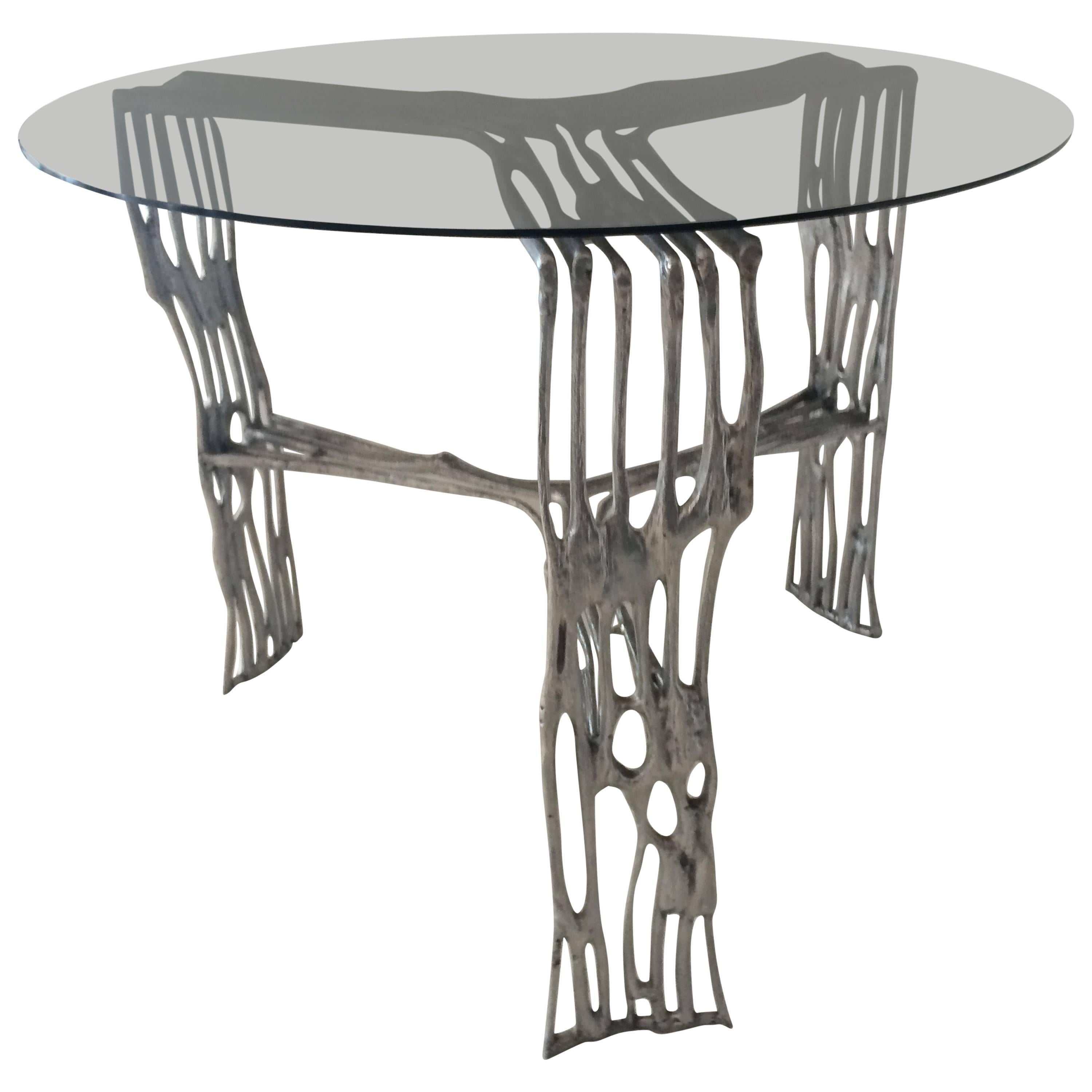 Arthur Court Aluminum Saguaro Table For Sale