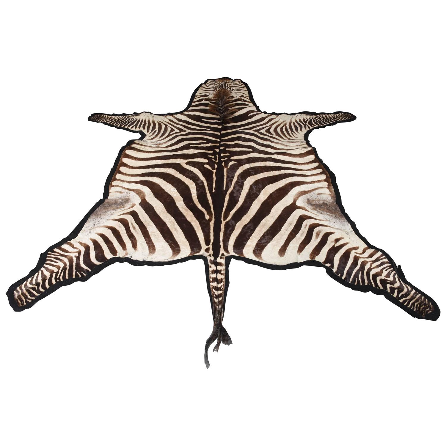 Vintage Brown Zebra Rug at 1stdibs