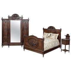Antique 19th Century Neoclassical Mahogany Bedroom Set