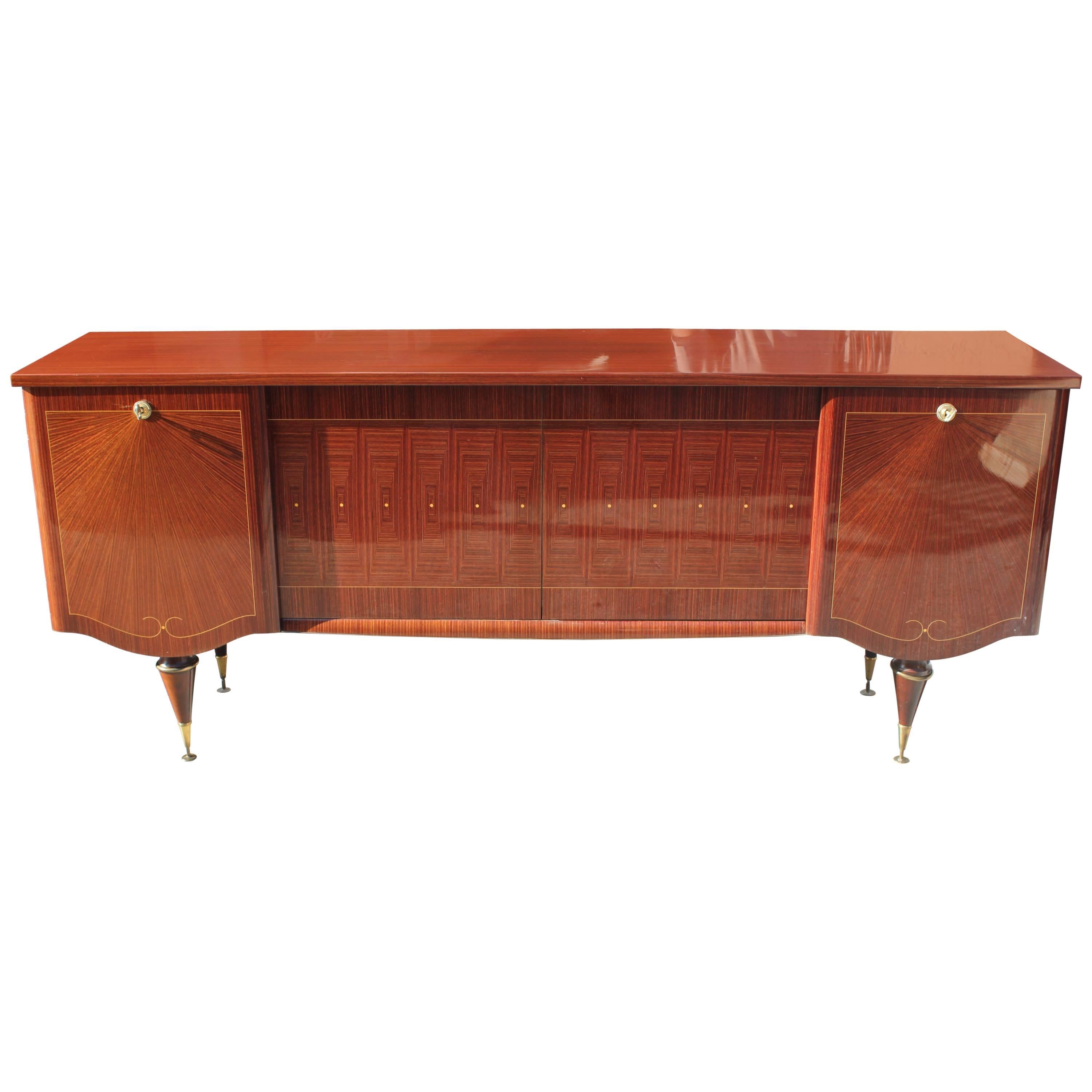 Art Deco/ Art Modern Sideboard / Buffet Macassar Ebony "Sunray", circa 1940