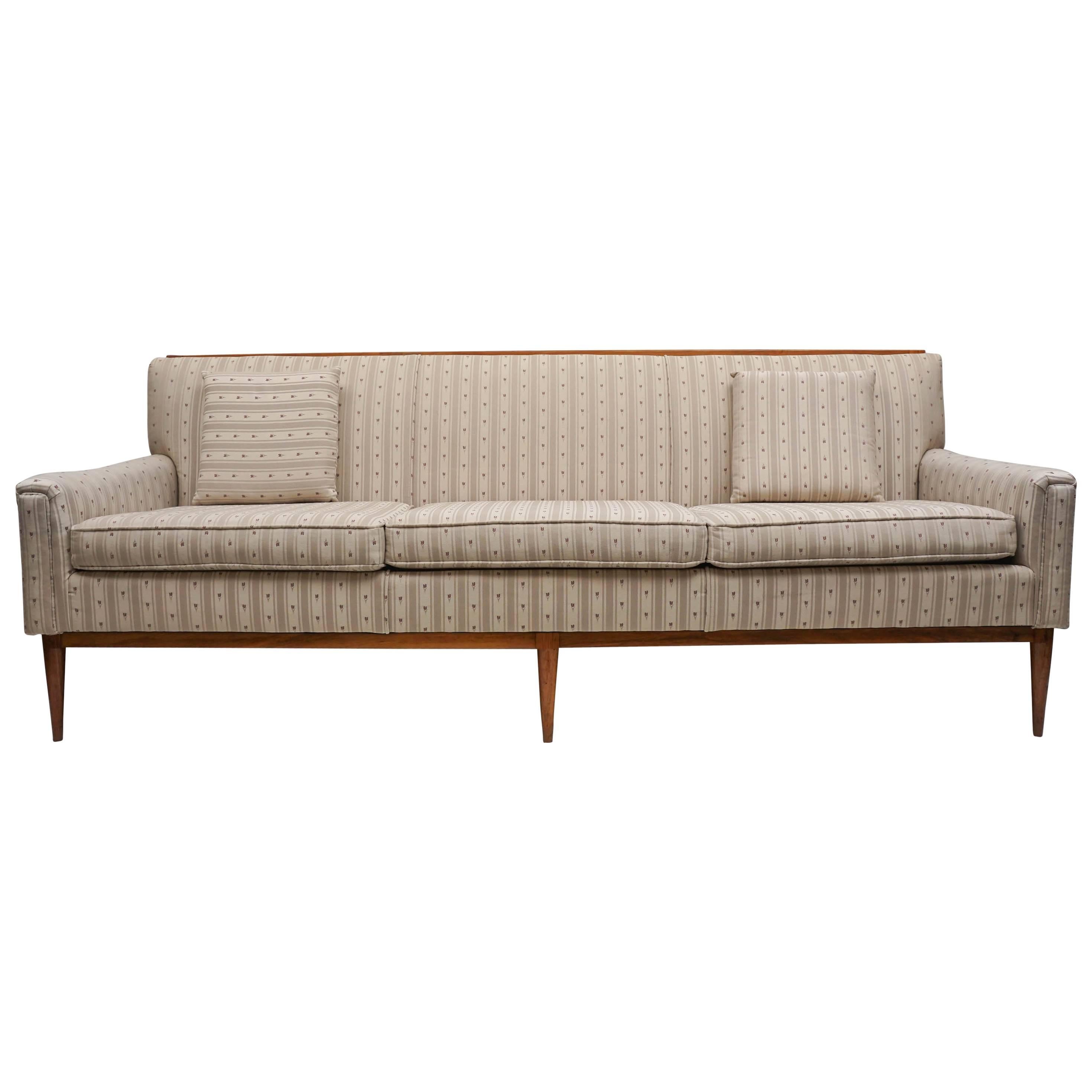 1950s Midcentury Paul Mccobb Wood Trim Sofa For Sale