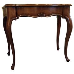 Elegant Italian Fruitwood Console with Drawer