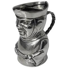 Rare English Sterling Silver Toby Cream Jug, London 1882, Thos Smiley 10