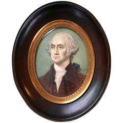 Antique Well Executed Miniature Portrait of George Washington Signed