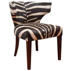 Vintage Klismos Chair with Zebra Upholstery