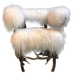 Antler chair with Iceland sheepskin