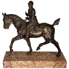 D'illiers Gaston, Bronze of Huntsman on Horseback