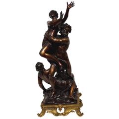 Antique "The Rape of Proserpine" after Giradon Bronze Group 19C.