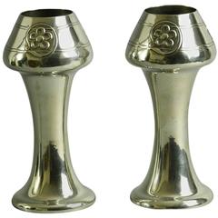 Pair of Vases in Pewter by Archibald Knox, Tudric, UK