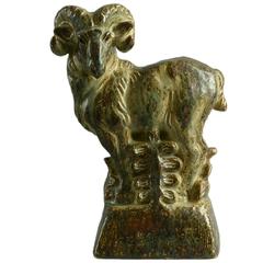 Bighorn Ram in Sung Glaze by Knud Kyhn for Royal Copenhagen