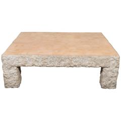 Maitland-Smith Rough Edge Travertine Coffee Table