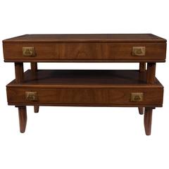 Mastercraft Two-Tier Wooden Chest with Brass Pulls 4