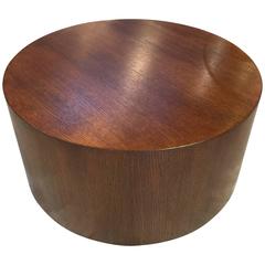 1970s Circular Variegated Oak Coffee Table