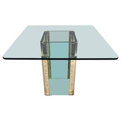Beautiful Glass and Brass Dining Table by Pace