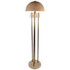 Lucite, Brass, and Metal Floor Lamp