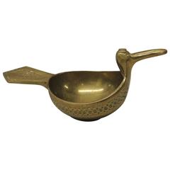 Vintage Brass Bird Candy Dish