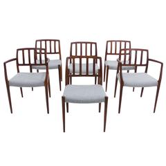 Set of Six Danish Modern Teak Dining Chairs Designed by JL Moller
