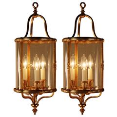 Pair of French Bronze Lanterns by Petitot