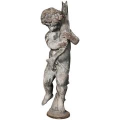 Antique Boy with Pike Lead Fountain