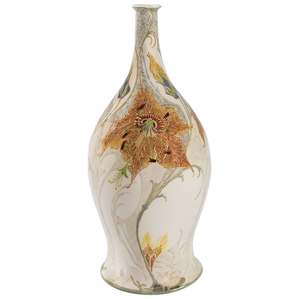 Dutch Eggshell Porcelain Vase by Rozenburg