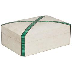 Maitland-Smith Tessellated Stone Veneered Hinged Box, 1970s
