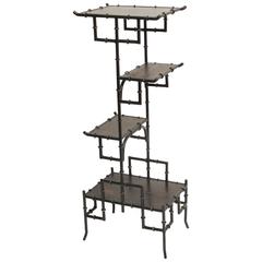 Chinoiserie Faux Bamboo Side Table or Stand 10