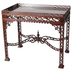 Baker Furniture Mahogany Fretwork Chinese Chippendale Tea Table 
