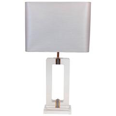 1970s Acylic Lamp with "Gold" Details from France 6
