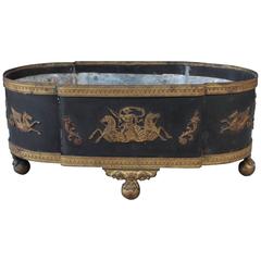 French Empire Gilt Bronze and Patinated Bronze Jardiniere