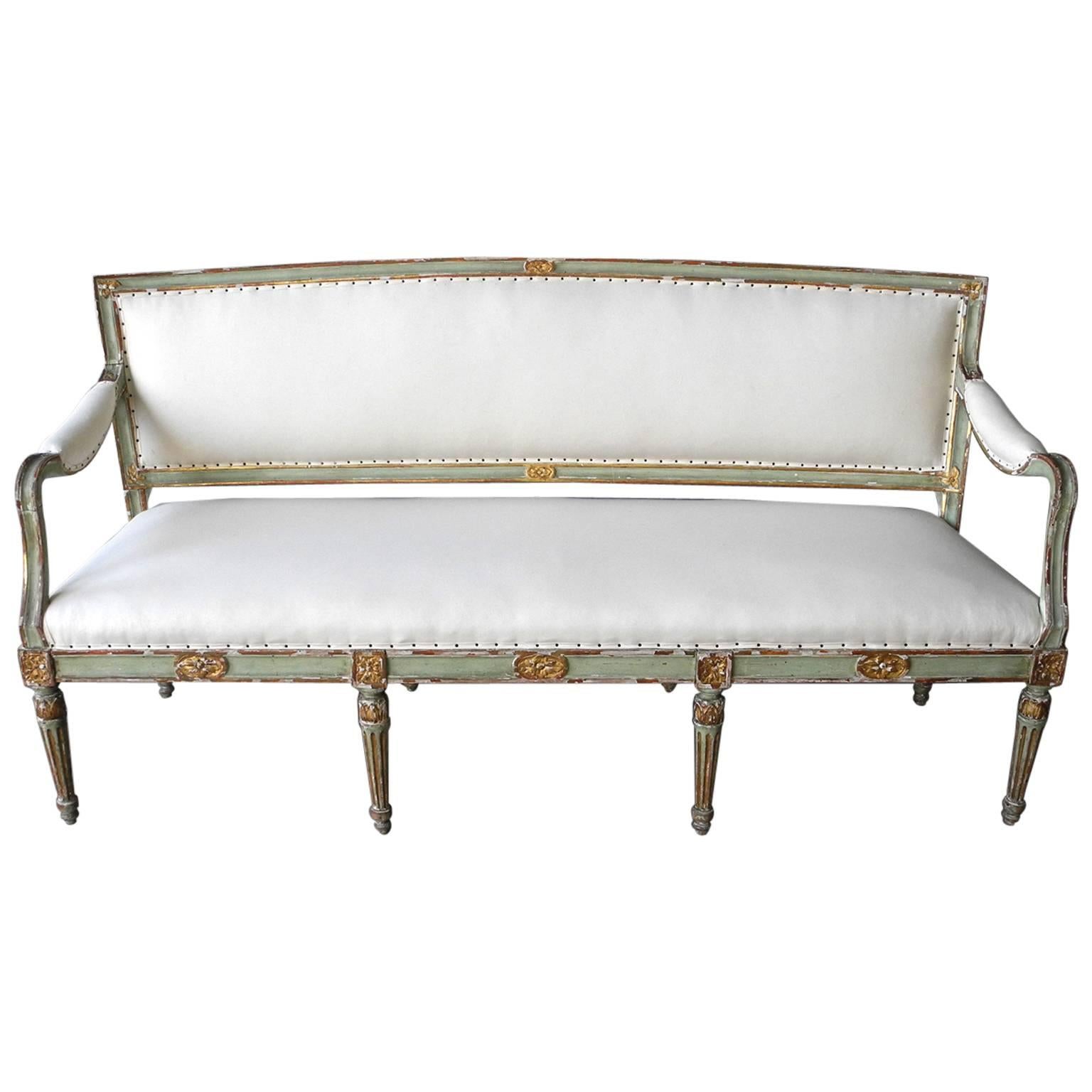 Antique, Reclaimed 18th Century Italian "Canape" Bench For Sale