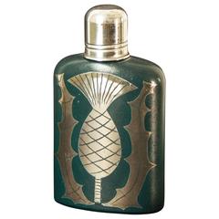 Rare Art Deco Flask with Thistle Motif by Waylande Gregory