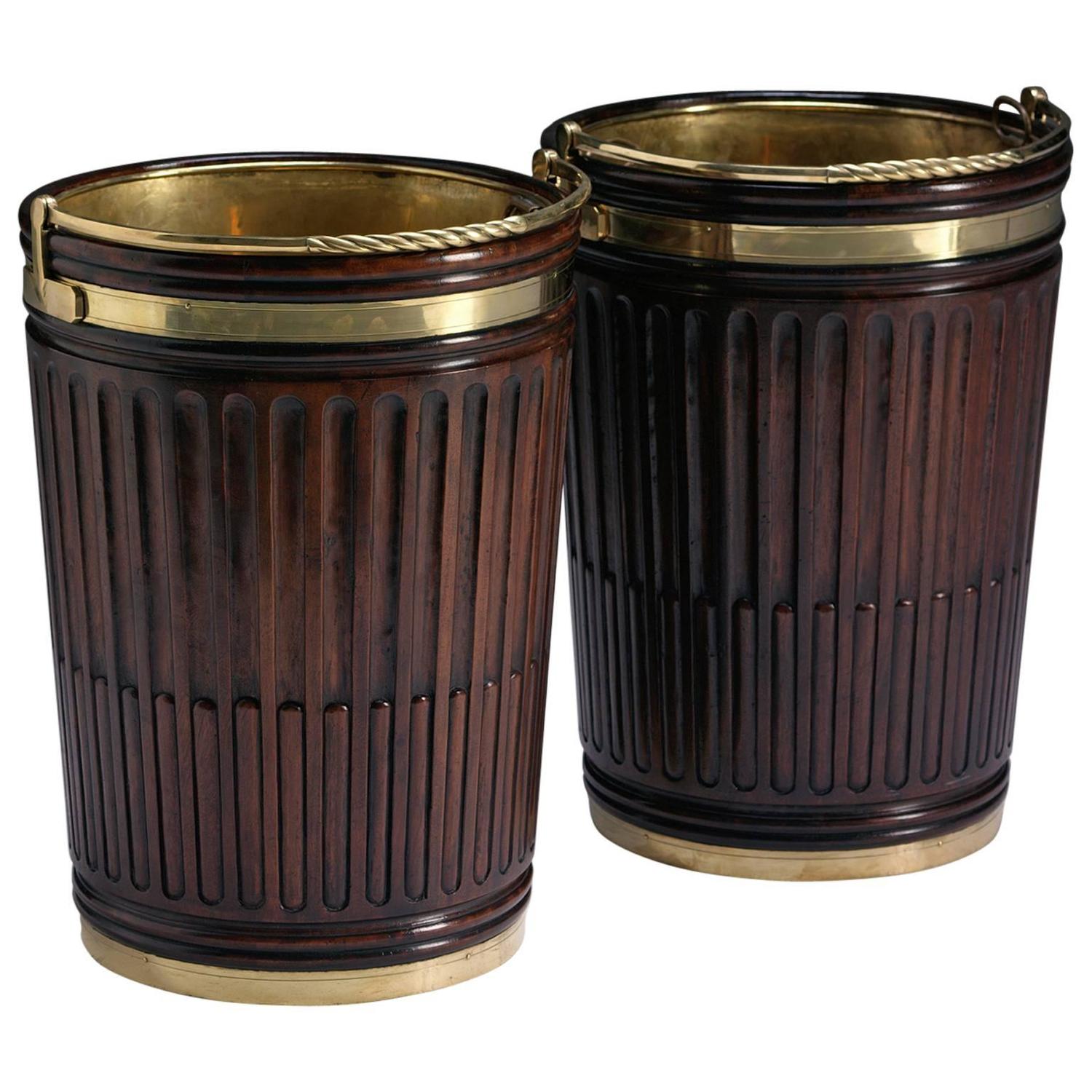 Irish Mahogany Turf Buckets For Sale at 1stdibs