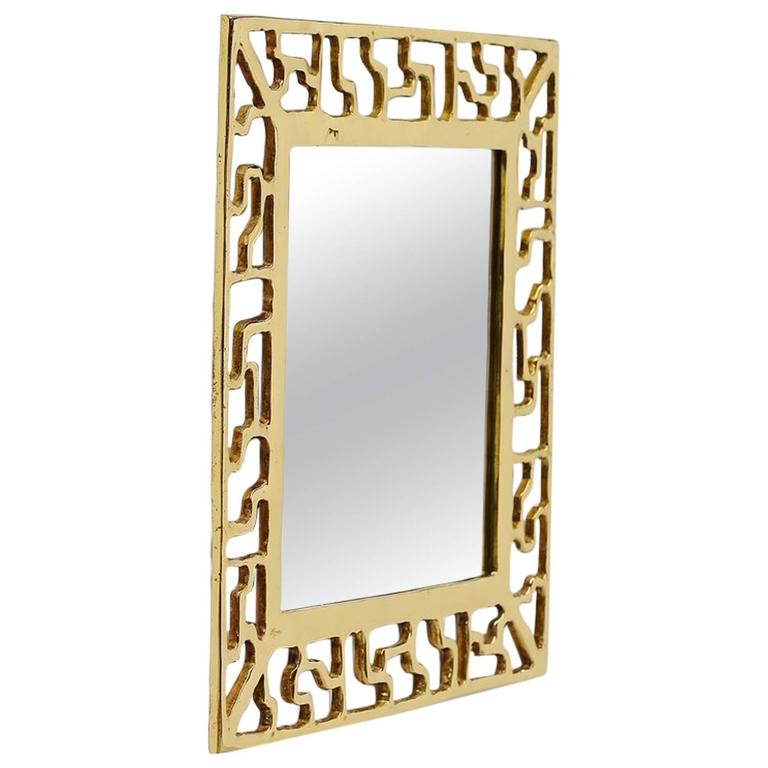David Marshall Bronze Brutalist Mirror, Spain, 1970 at 1stDibs
