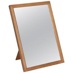 Oak Frame Antiqued Glass Table Mirror by Jean Michel Frank, French, 1930s