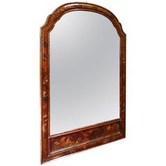 Antique Scarlet Chinoiserie Mirror