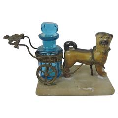 Antique Grand Tour Pug Dog and Ormolu Cart Scent Stand