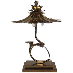 Brass Flower Table Lamp