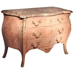 Late 19th Cent Marble Top Italian Bombe Commode