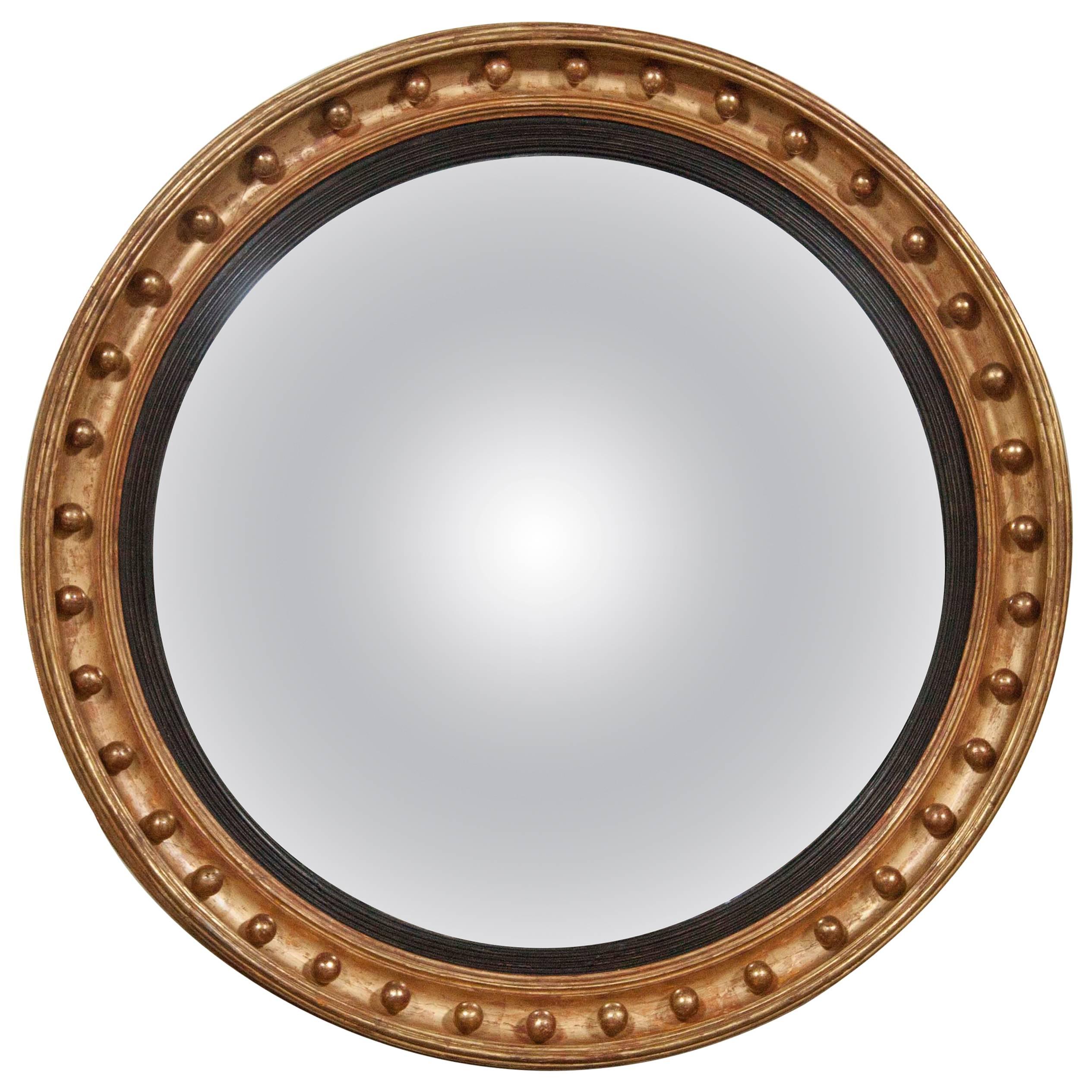 Monumental Statement Quality Regency Period Bullseye Convex Mirror