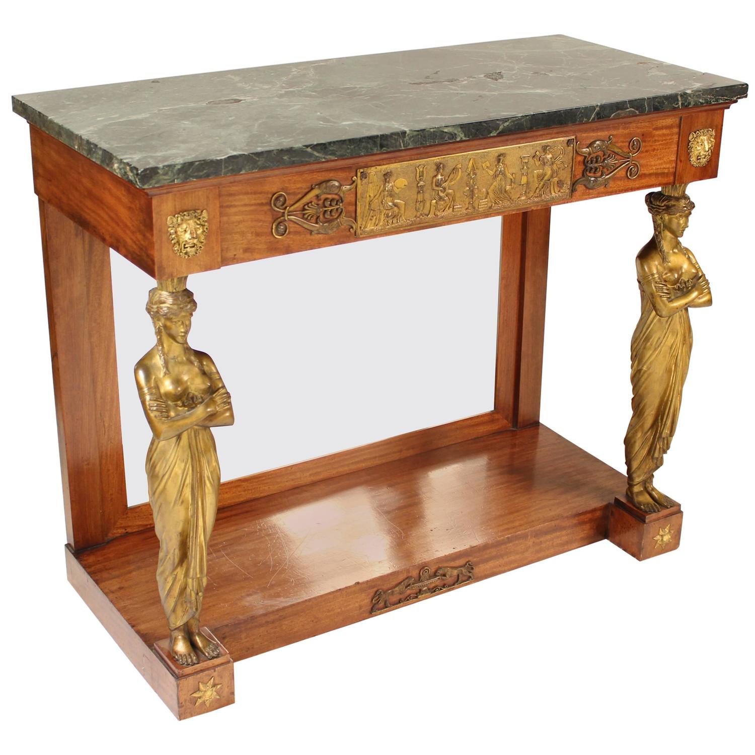 Empire Style BronzeMounted Console Table For Sale at 1stdibs