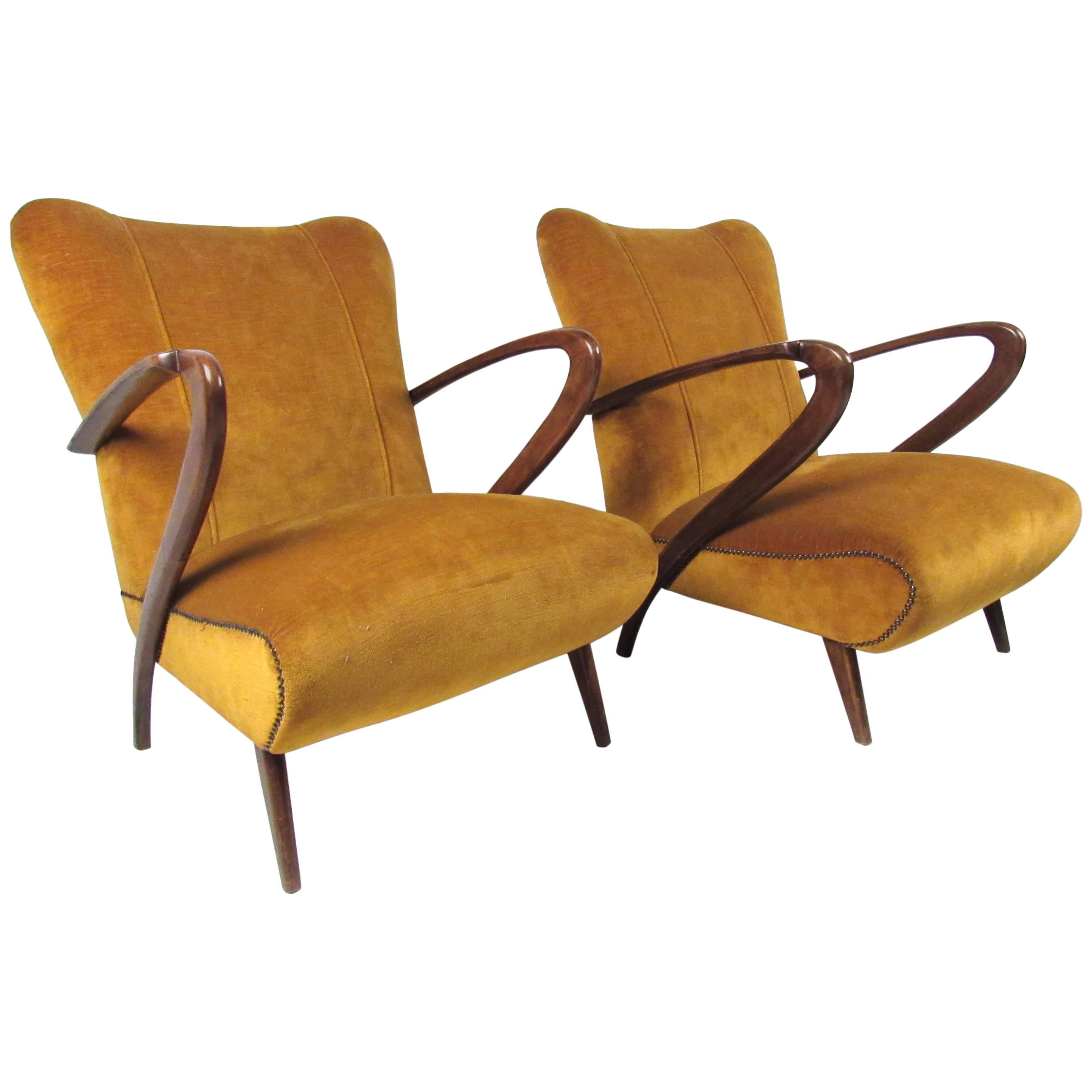 Pair Midcentury Italian Lounge Chairs by Paolo Buffa