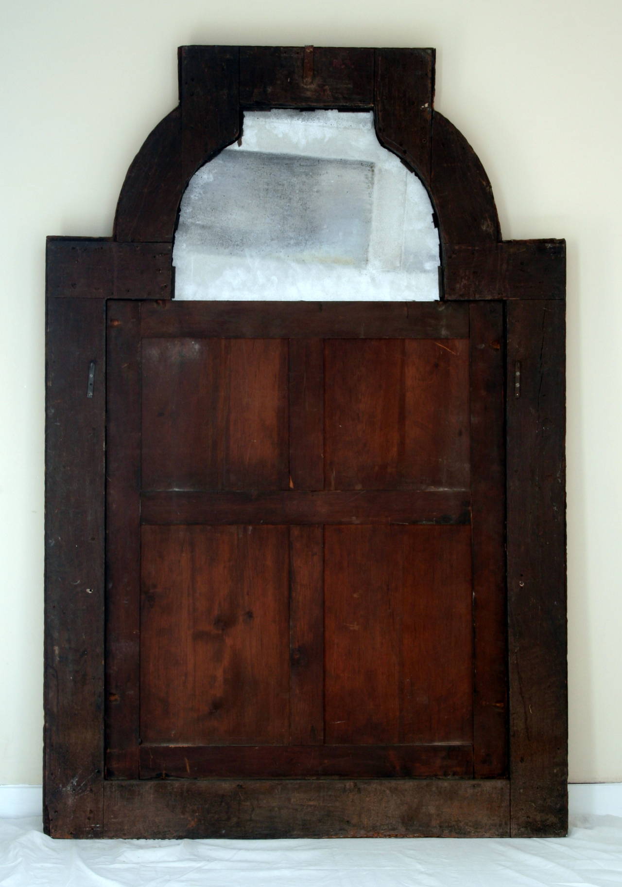 Large oak painted mirror, French late 17th century In Good Condition In London, GB