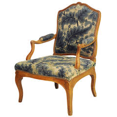 Beechwood Fauteuil with Needlework Covers, French 19th Century
