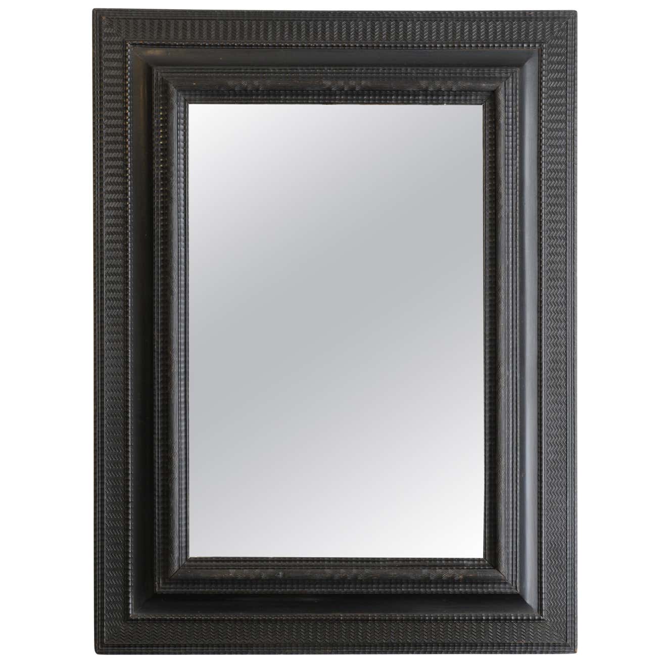 Large Ebonised Ripple Moulded Mirror, Dutch, Late 19th Century at 1stDibs