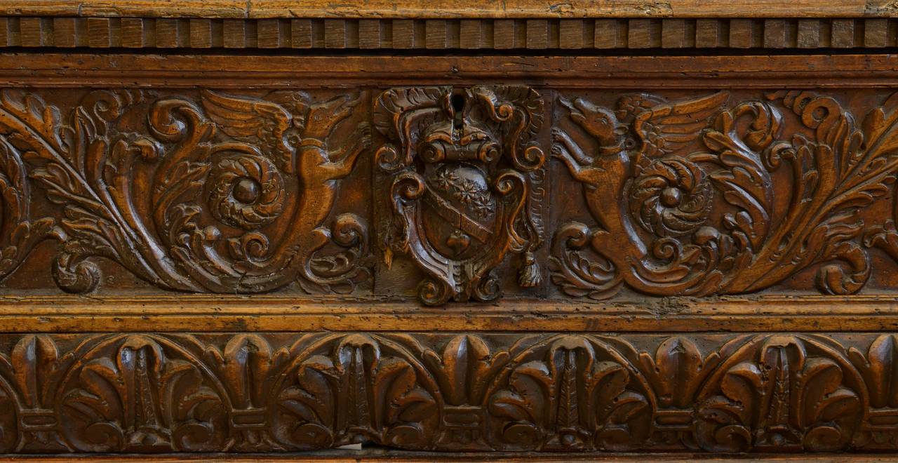 Renaissance 16th Century North Italian Walnut Cassone For Sale