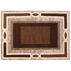 Arbus Style Grey and Brown Rug By Hadjer